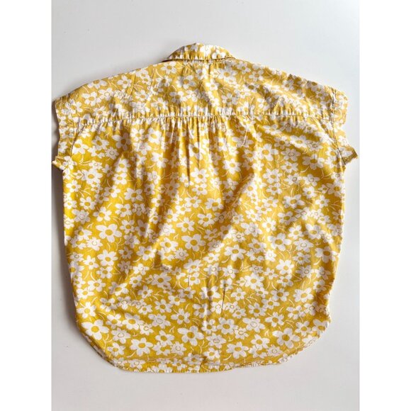 MADEWELL Central Retro Yellow Floral Cotton Poplin Oversized Shirt, Size XS - Picture 9 of 12